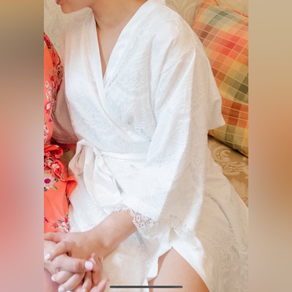 Bridal lace robe from walking on air